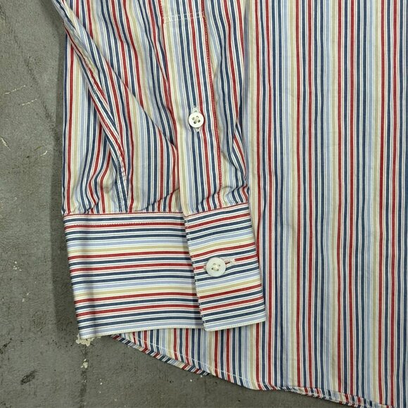Spier & Mackay Contemporary Multicolor Striped Dress Shirt Cotton 43 17 XL - Picture 3 of 8